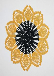 Gelb und schwarzer Häkelkrochet Doily, Diries, Ananas Doily, Cotton Doily, Tischtopper, 13,2 Zoll 9456098