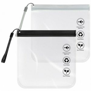 EVA Cosmetic Bag transparent reseanvändning Läckfast flygning smink vattentät för kvinnor Återanvändbar flygplats Säkerhets toalettbagage L7PD#