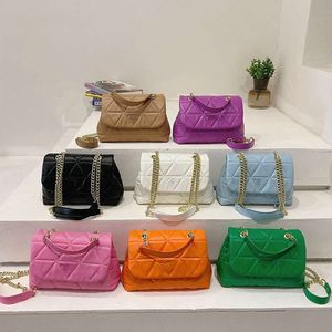 2024 جديدًا عصريًا Instagram الكوري متعدد الاستخدامات للنساء المألوف كتف واحد كتف Lingge Lingge Small Square Bag 75 ٪ Factory بالجملة