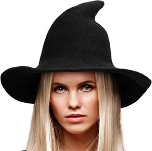 Halloween Bucket Hat Sheep Wool Christmas Halloween Foldbar kostym Boll Sun Cap Witch Pointed Fisherman Knit Hats5613744