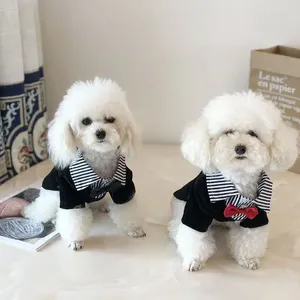 Ubrania dla psów garnitury Tuxedo w stylu brytyjski szczeniak wiosna/letni płaszcz bokowy cosplay kostium kociąt ubrania palenie perro honden kleding