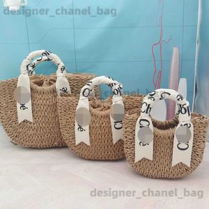 Totes Ribbon Style Paper Rope Woven Handhållen singel axel crossbody gräs vävd kvinnors väska halvcirkulär mini månväska t240416