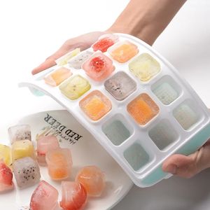 Ny 2024 21-cell silikon Ice Cube mögel Hjärtform Ice Tray Hushållen Ice Mold Plastic Ice Box med lock Kök bar tillbehör för för för för