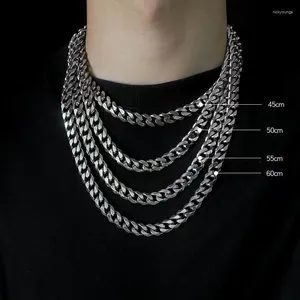 Charms FeeHow Küba Zincir Kolye Erkekler İçin Kadın Punk Paslanmaz Çelik kaldırım Bağlantı Chokers Vintage Altın Renk Katı Metal Colla