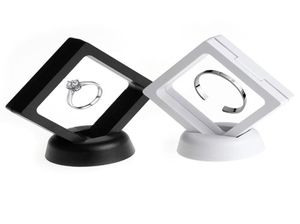 White Black Jewelry Ring Pendant Display Stand Suspended Floating Display Case Jewellery Coins Gems Artefacts Packing Boxes3657751