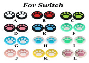 Härlig söt katt PAW CLAW THUMB Stick Grip Cap Joystick Cover för Switch Lite Joycon Controller Gamepad Thumbstick Case Ship1717670