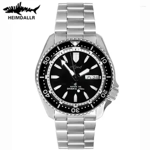 Начатые часы Heimdallr Men's SKX007 200M Dive Watch Sapphire Crystal 316L Water Resistance Japan NH35 Автоматическое движение механические часы