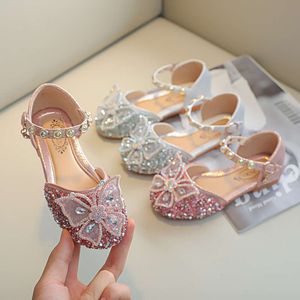 Korean Version of Children's Shoes, New Girl's Foreign Trade Shoes, Sequins, Spring and Autumn, Big Children, Princess Shoes, Student Performance Shoes, Baotou