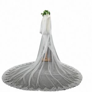 350 cm LG Wysokiej jakości Wysoki Wasila Dwukierunkowa specjalna Królewska Bride Veil z cekinami z koronki zasłony ślubne H8MW#