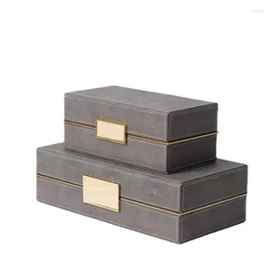 Schmuckbeutel Luxusbox Organizer Holzrahmen Oberfläche Exquisite Doppel Lederverpackung für mysteriöse Geschenke