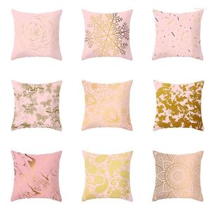 Pillow 45X45CM Pink Gold Abstract Geometric Pillowcase Sofa Office Seat Car Cover Home Decoration Wholesale