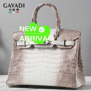 Designer Himalaya Crocodile Handbag Tote Bags Cavanti White Platinum Bag Handmade Customized High End Imported Skin Womens Bag WN-0GB8