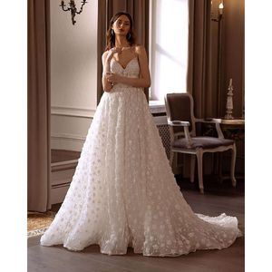 Appliques Sweetheart Weace Wedding Wedding Abite di aline Delicate spaghetti cinghie da sposa principessa