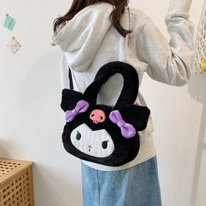 Atacado kawaii saco de pelúcia canela kuromi my melody backpack backpack saco de ombro toute makeup pluushie grande bolsa presente garotas