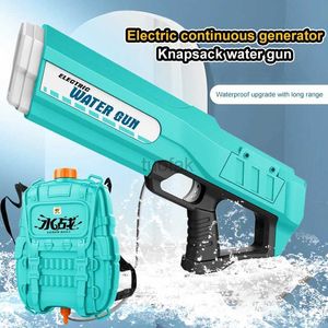 Gun Toys Electric Water Gun With Backpack Automatic Water Soaker Guns Large-Capacity Summer Pool Party Beach Outdoor Toys for Kid Adult 240416