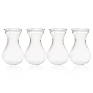 Vase 4 PCS HYACINTHTH VASE GLASS HOME BULK WEDDION DECOR FLOWERPOT HYDROPONIC CLEAR CENTERPIECES SMOLL FLOWERS WOMA