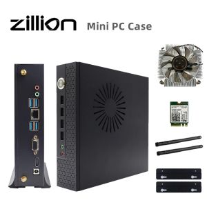 Towers Mini ITX Chassi portátil Desktop Case de computador Gaming PC Componentes Shell com Módulo Wi -Fi de Fan de Refrigeração da CPU e Antena DIY