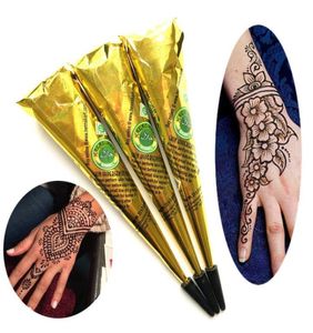 3PCLOT Women Makeup Sexy Black Henna Tattoo Tatto Paste Cones Waterproof Mehndi Henna Tattoo Cream do body Paint STENCIL7697801