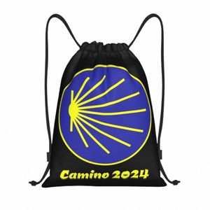 camino De Santiago Scallop Shell Drawstring Bags Women Men Portable Sports Gym Sackpack Way Of Training Backpacks 97nj#