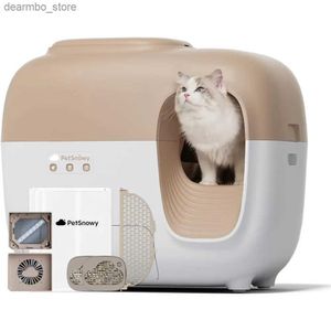 Cat Carriers Crates Houses Snow+ Self Cleanin Automatic Cat Bedpans Litter Box Zero Smell TiO2 Photocatalyst System Automatic Cat Bedpans L49