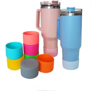 7,5 cm 9 cm Anti-Schlupf-Wasserflasche Silikonbecherhülle 40 Unzen Tumbler Stiefel Basis Matte Coaster Getränke Nicht-Rutsch-Schütze Bottomoled Thermoshärme Abdeckung