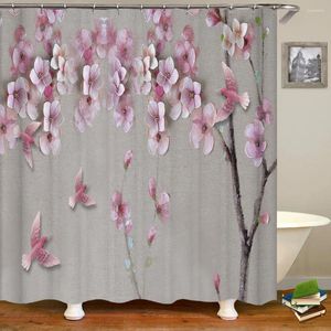 Shower Curtains Home Decoration Bathroom Curtain Beautiful Bird Flower Waterproof Polyester With Hook Bath