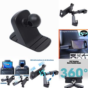 2024 Car Headrest Tablet Phone Holder 360 Rotation Seat Back Hanger Mount Stand Rear Seat Cradle Hidden Clips Bracket For Iphone 14