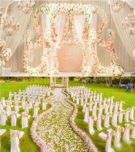 Flores de casamento Flores de chumbo Flores de mesa longa peças centrais do arco da flor do arco de flor Lintel Silk Rose Wedding Party Decoration9505208