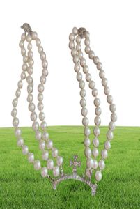 Designer Multiayer Pearl Rhinestone Orbit Collana Clavicle Chain Collane barocche perle per donne gioielli 6002639