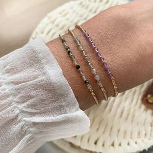 Bracelets de link Shinus Dainty Tiny Birthstone Badyed Gift Adolesce