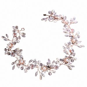 fi Bridal Pearl Crystal Headband Women Hair Jewelry Wedding Tiara Gold Hair Accories Hairbands Fr Headdr Ornament l09d#