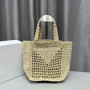 Yaz çim dokuma plaj çantası lüks tasarımcı totes alışveriş çantaları lafite çim kadın omuz çantası moda basit hafif çanta çanta cüzdan
