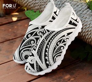 Casual Shoes Forudesign Summer Women Flats Maori Tribal Tattoo Mönster Air Mesh Slip-On Ladies Sneakers Andningsfull kvinna 2024