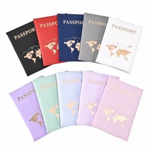 1st Pu Leather Passport Cover Case Card Holder Bags FI Wallet Lätt rese Accory för flygning för kvinnor eller män N1HH#