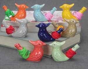 100pcslot Bird Shape Whistle Children Cerâmica Água Ocarina Artes e Artesanato Presente para muitos Styles3208756
