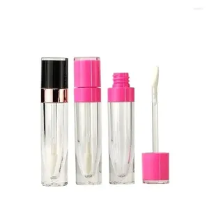 Depolama Şişeleri 40 PCS Boş Plastik Sıvı Ruj Şişesi 6ml Yuvarlak Açık Dudak Parlatıcı Tüpler Kozmetik Ambalaj Lipgloss kaplar