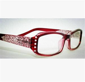 2016 Fashion Red Women Reading Brille Floral Print Reader mit Diamonte262y5887071