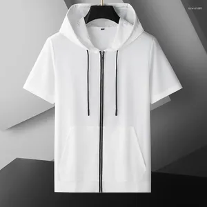 Men's T Shirts Arrival Summer Hooded Short Sleeve Skin Clothing Sunscreen Coat T-shirts Plus Size XL 2XL3XL 4XL 5XL 6XL 7XL8XL