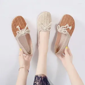 Casual Shoes Mesh Flat Ballet Ballet Women Square Toe Loafers Spring Solid Color Grunt Driving Sneaker Sticked Boat Moccasin Q6