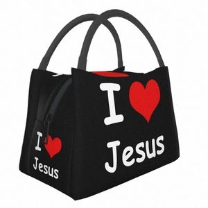 Jag älskar Jesus Isolated Lunch Tote Bag for Women Christian Faith Judah Portable Cooler Thermal Bento Box Work Travel W9yk#