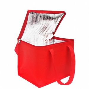 large Capacity Insulated Thermal Cooler Bag Foldable Lunch Box Food Delivery Picnic Drink Waterproof Aluminum Foil Food Q9TB#