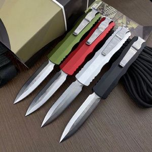 Specialerbjudande H9501 High End Auto Tactical Knife D2 Satin Double Action Blade CNC Aviation Aluminiumhandtag utomhus camping vandring EDC Pocket Knives With Retail Box