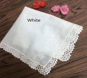 Conjunto de 12 lenços de noiva de casamento de moda Branco 100 algodão Hankerchief Ladies Hankie Perfect Crochet Lace Hakies 12x12inch961111583336
