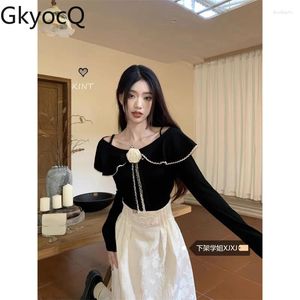 ワークドレスGKYOCQ KKYOCQ KOREAN FASHION WOMEN TWICES SKIRT SETS STEAKE GIRLS LAPEL COLLAR CAMI SLIM編みトップスハイウエストラインスーツ