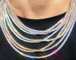 2020 Iced Out Chains Jewelry Diamond Tennis Chain Mens Hip Hop smycken halsband 3mm 4mm guld silver kedja halsband A061249423