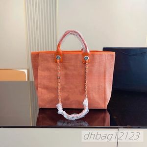 Kvinnors modedesigner Beach shoppingväska högkvalitativ vävd lyxhandväska med handväska utomhus stor kapacitet Sache väska 37 cm