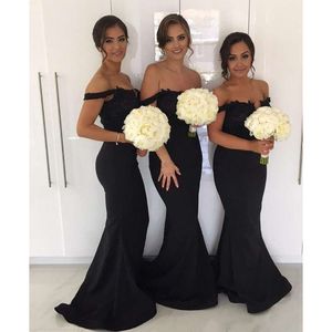Sexy Off The Shoulder Mermaid Black Bridesmaid Dresses 2021 Custom Made Maid Of Honor Gowns Formal Wedding Guest Dress
