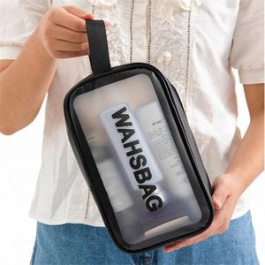 Makeup Bag ins stor kapacitet Portable Travel W Bag Transparent Waterproof Skin Care Storage Box Stor kosmetisk arrangör A9GK#