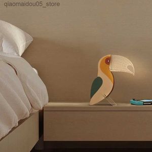 Lamps Shades Animal LED night light wooden acrylic table USB light decoration for childrens crib light Pelican Sirius Whale Toucan Q240416