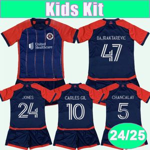 24 25 Ny Revolution Kids Kit Soccer Jerseys Carles Gil Borrero Kessler Buck Chancalay Home Dark Blue Child Fot Football Shirts Uniforms